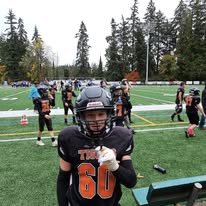 Young football player on the field