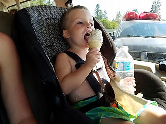 Young child enjoying an ice cream cone